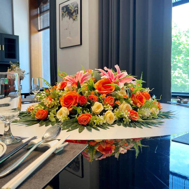 高饭htgfccdx端酒店餐桌花餐厅包大圆厢桌中间转盘摆花仿真店花装,家居饰品,餐桌花艺,淘宝优惠券,粉丝福利购,淘宝优惠卷