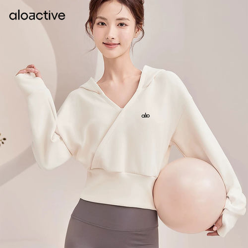 ALOACTIVE瑜伽服女连帽长袖罩衫
