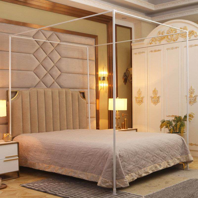 家用床帘支架配件卧室单双人床幔支架1.5m蚊帐挂环三通烤漆杆子