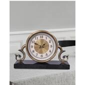 大理石台钟欧式 北欧轻奢装 饰静音座钟新中式 客厅桌面摆件立钟时钟