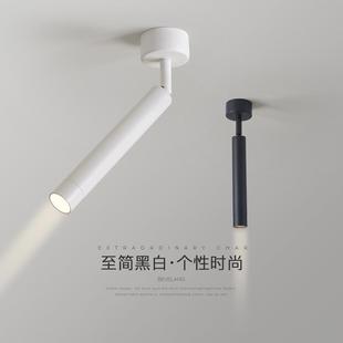 射灯可调角度创意背景墙吸顶式 LED天花灯筒灯明装 轨道灯聚光射灯