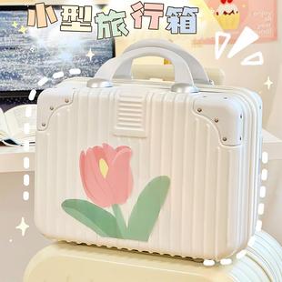 箱学生女 化妆品收纳箱大容量便携旅行箱伴侣箱子可爱花朵手提密码