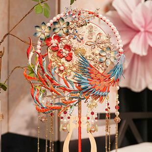 团扇新娘结婚diy材料包秀禾古风非遗缠花新中式成品喜扇简单大气