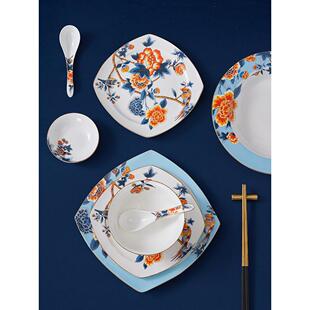 华光国瓷 骨瓷餐具碗碟套装中式家用轻奢风送礼餐具礼盒 升升不息