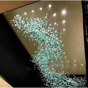 酒店大堂设计师艺术石头琉璃造型吊灯样品屋展示中心别墅装修挑空