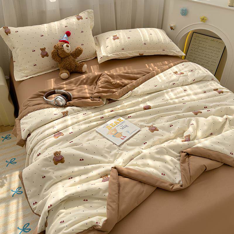 空调被季可被机洗双层纱夏四件套宿DAT舍春单人夏凉被薄款秋夏被