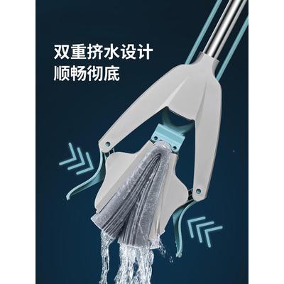 eMaryya\/iya海绵0拖把M家用不锈钢杆对折挤压水胶地板拖把22l4手