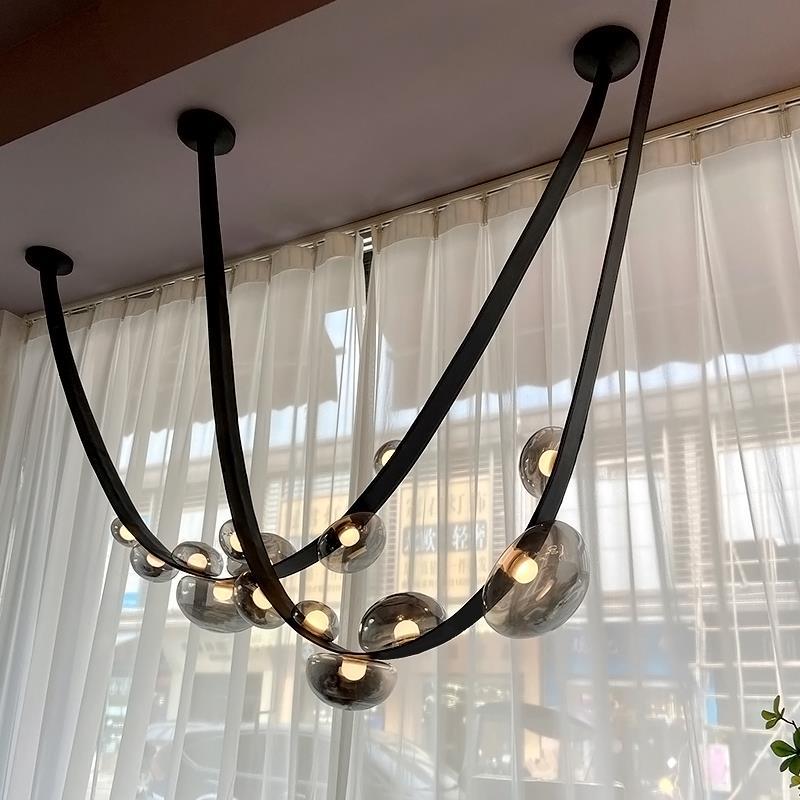 后现代意式皮带客厅GIM餐吊个灯设计样板房师厅创意性艺术岛台吧