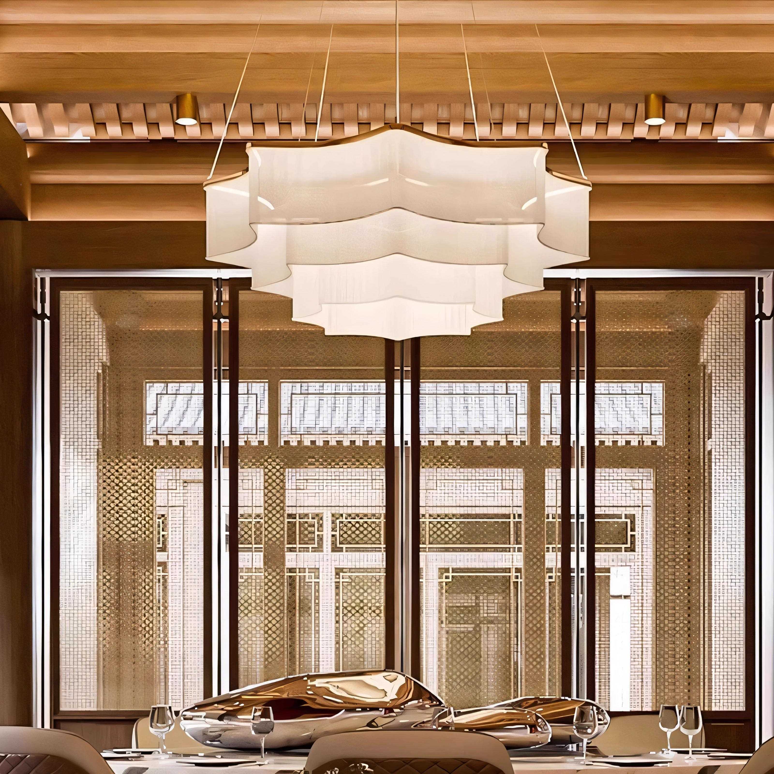 会新中式吊灯现代饭厅酒店程宴客厅别墅饭店布艺祥云厅KSV包工厢