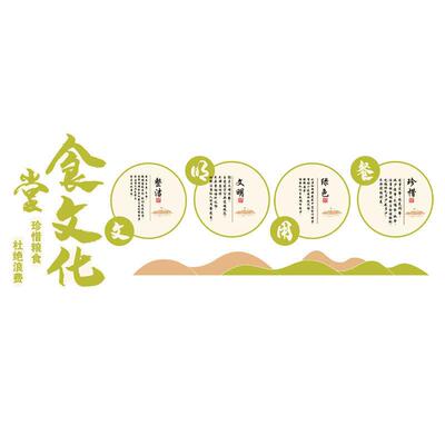 食餐堂文化墙餐纸珍惜节约粮食员工厅墙面装饰画饮28030食光贴盘