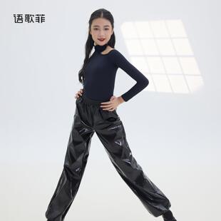 日袖 训练套装 YLJ25005 童练功服长上衣漆皮裤 语菲歌舞服拉丁舞新款