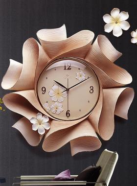 欧式挂钟钟客厅表现代简意约钟 钟饰创轻ZB0022A家用浮雕装饰挂表