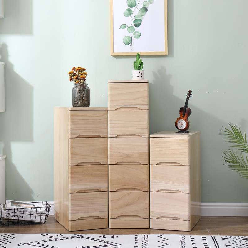 抽屉式原实质日木式轻奢卧室约现代简0/25/30宽客厅窄柜床2头白色