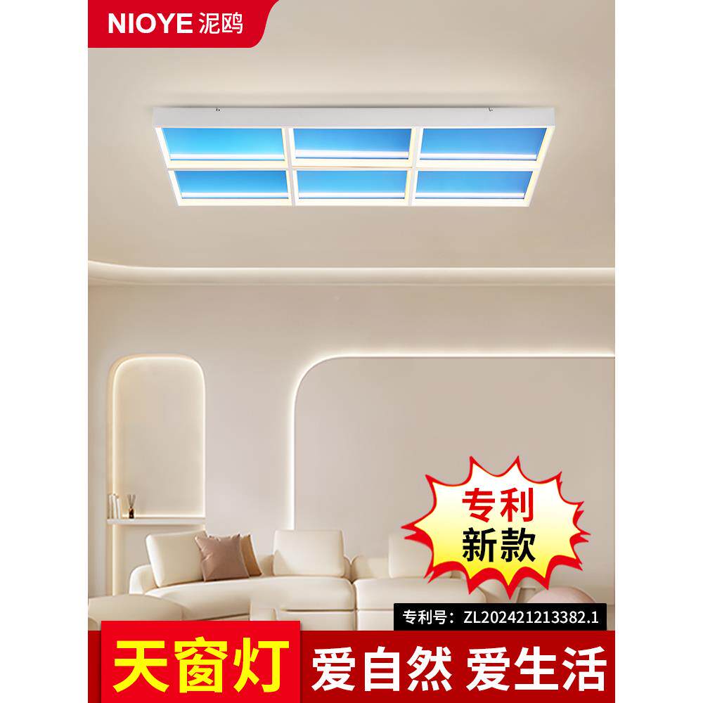 空灯自然BXK光客厅吸顶灯202新款晴智能天窗大厅主灯明装5青蓝天