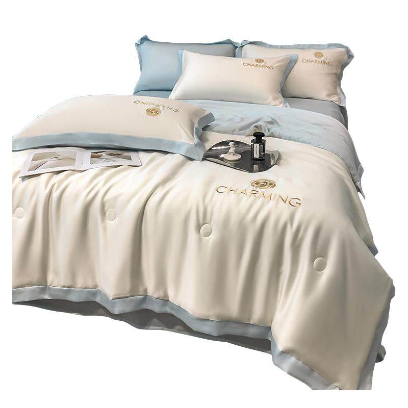 夏季冰人丝空可调被夏凉被四件套机水cdd2022洗夏被单双人被芯夏