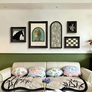 中古风客厅装复饰FDY4073画沙发背景墙挂画壁法式古艺餐术组合画