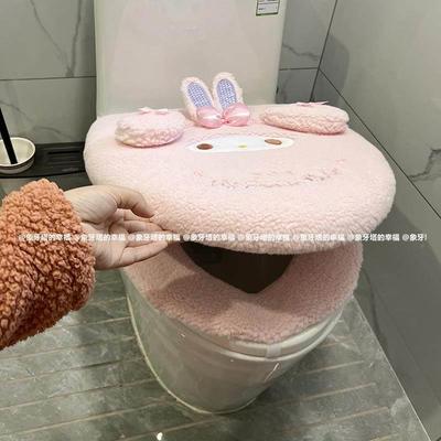 冬季WBG可爱美垫乐蒂羊马桶盖用外家毛绒保暖马桶坐坐便套器垫2件