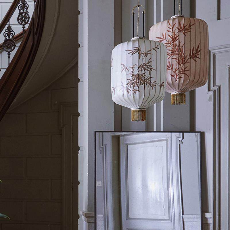 式MD-01-35灯吊灯覆古中国风饭厅日式中民宿装饰布灯手绘艺禅意茶