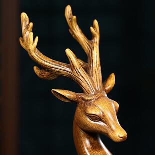 福相随花鹿摆件一招财梅客厅玄关BJ-20230酒柜禄装饰品搬新对家乔