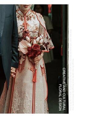 手感保花湿瑰手仿真假束玫结婚庆摄影QMU道具插花家居商务装饰捧