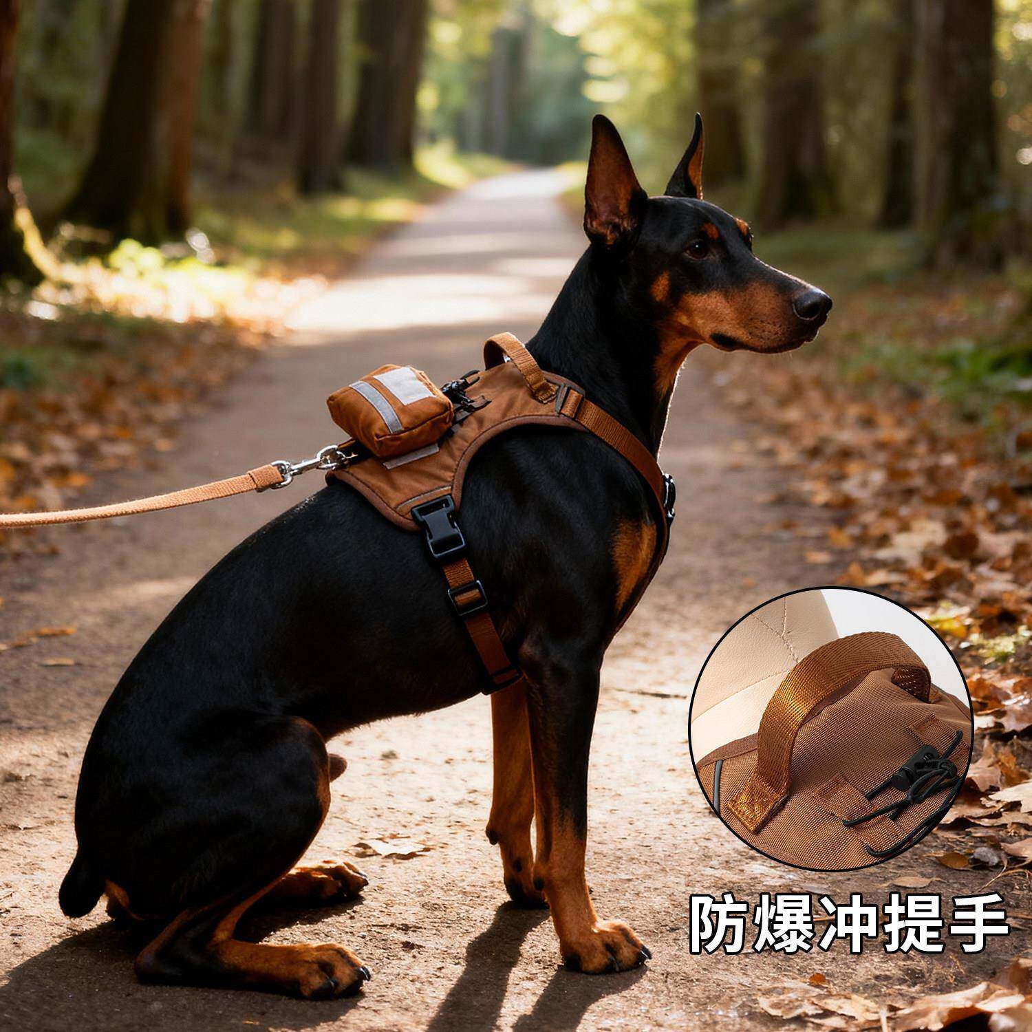 战术胸带BBQYS-01狗狗背牵引绳户外防暴犬冲中型金毛外出背心式遛