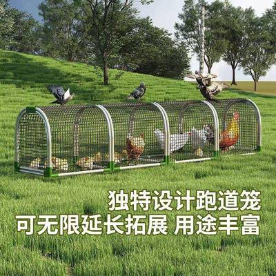 鸡LRI棚家鸡笼跑道隧道养鸡兔笼家禽外防雨笼搭子建用简易鸡舍户