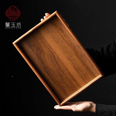 敦煌南美胡桃木盘复古实木托盘点心纳餐盘禅意收盘木质干泡茶23-3
