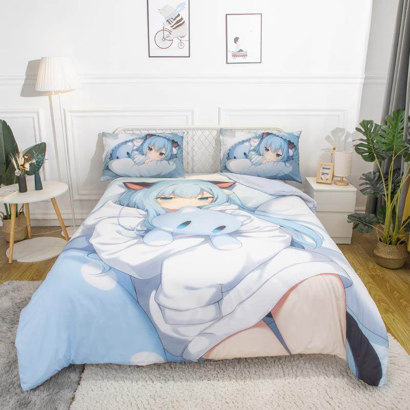 EVF动漫四件套二次元猫羽被套生宿舍单人.12m三学耳件套猫家用