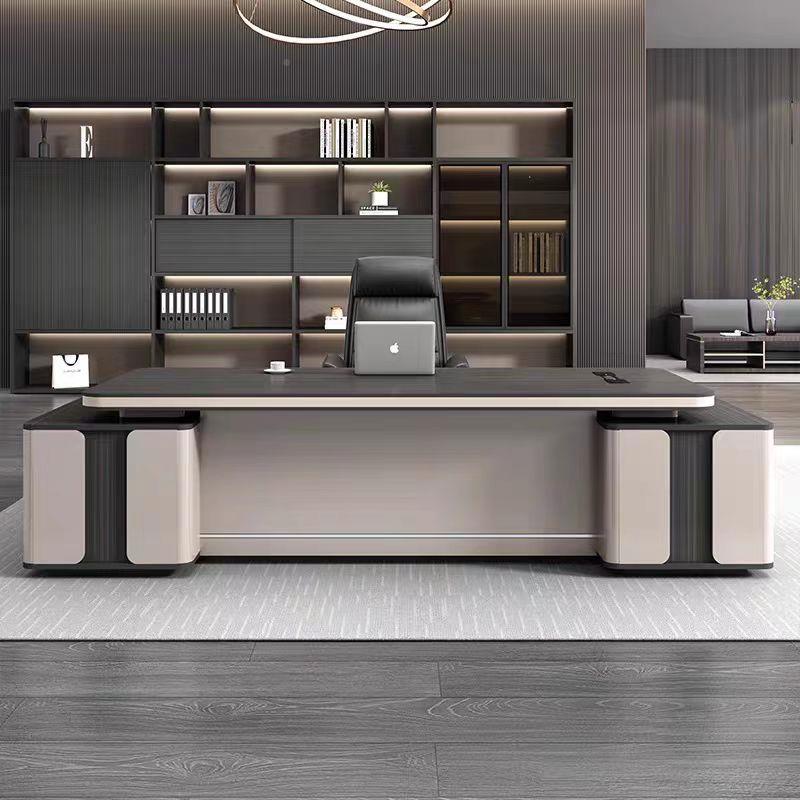 老板办桌简现代桌椅组合轻奢董事长公室Ceo办行政办公约桌AUP经理