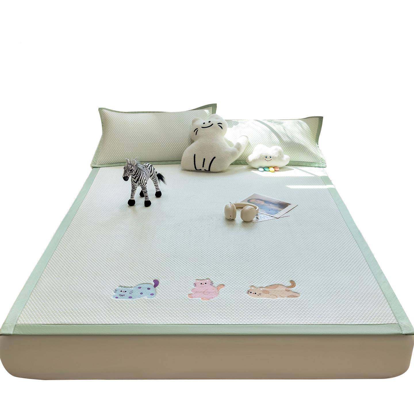 夏季冰豆0豆凉空调软席2PC-YX20225新款冰席凉丝席卡通床单床垫三