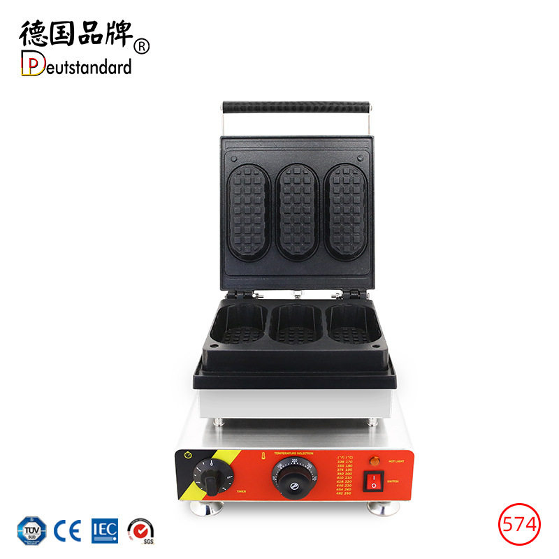 商用华夫饼机海鲜华夫派松饼机格子华夫饼设备电饼铛三孔华夫机器