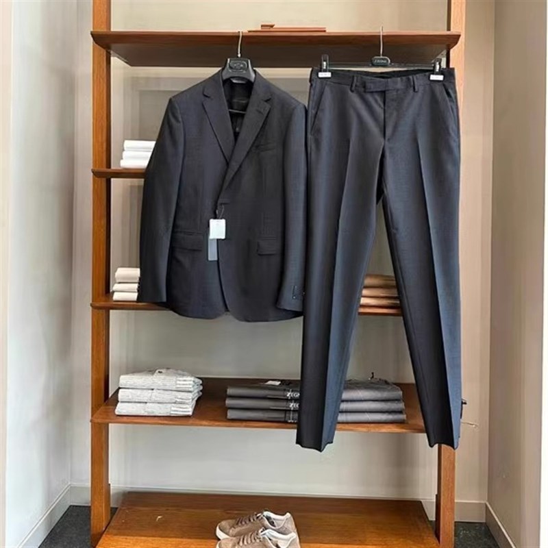 封鼎大作 对标万级120支羊毛混纺男行政商务休闲修身西服西裤套装