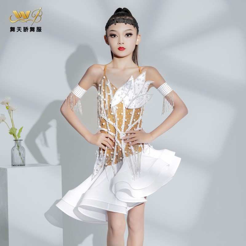 拉丁舞服高级感表演服女童拉丁比赛服高J档花服专业儿童舞蹈演出