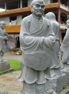 石材雕刻人物石雕五百罗汉 寺院景区花岗岩雕刻500罗Z汉尊者定制
