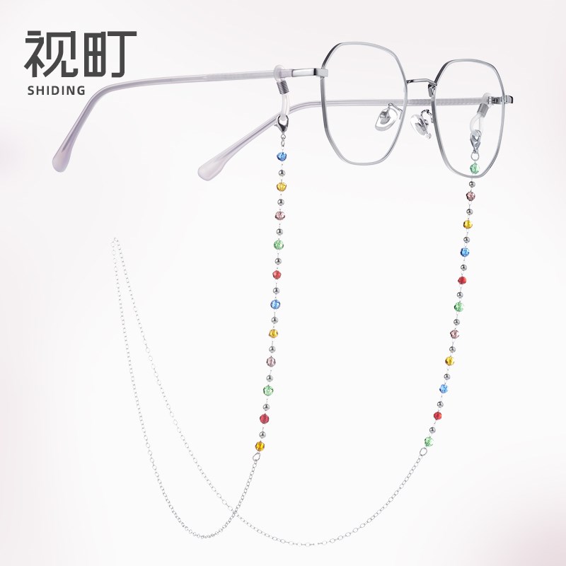 彩色简约网红眼镜链条女挂脖墨镜挂绳水上运动P防丢口罩太眼镜链