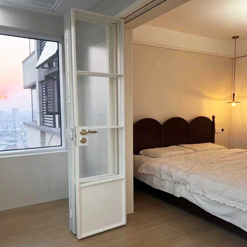 法式复古折叠门厨房阳台客厅隔断卫生间推拉移门玻璃门定制