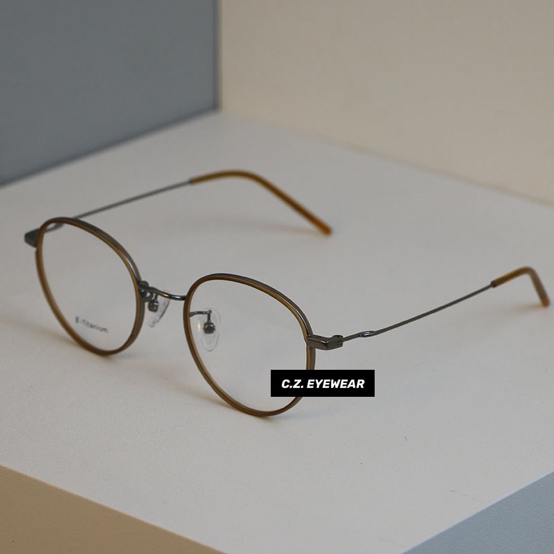 焦糖枪灰色 质感超轻钛架专业网上配眼镜近视女素颜Y显脸小眼睛框