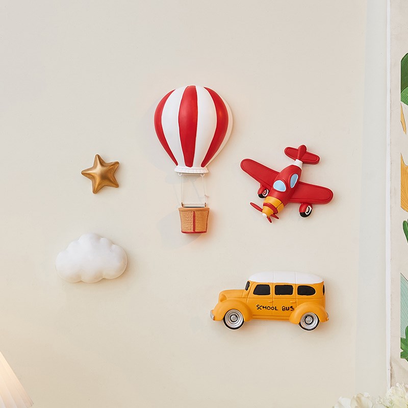 多巴胺飞机热气球壁饰摆件创意可爱墙面客厅装饰品挂件儿童房布置