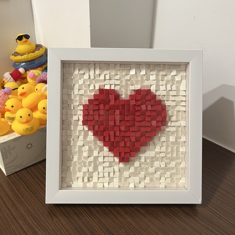 心悦积木爱心情人节生日情侣告白手工diy礼物心形立体拼图相框520