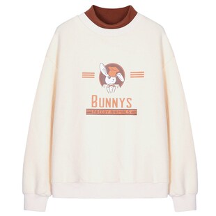 21520初中学生加绒卫衣秋冬季少女大童冬装半高领加厚内搭卡通