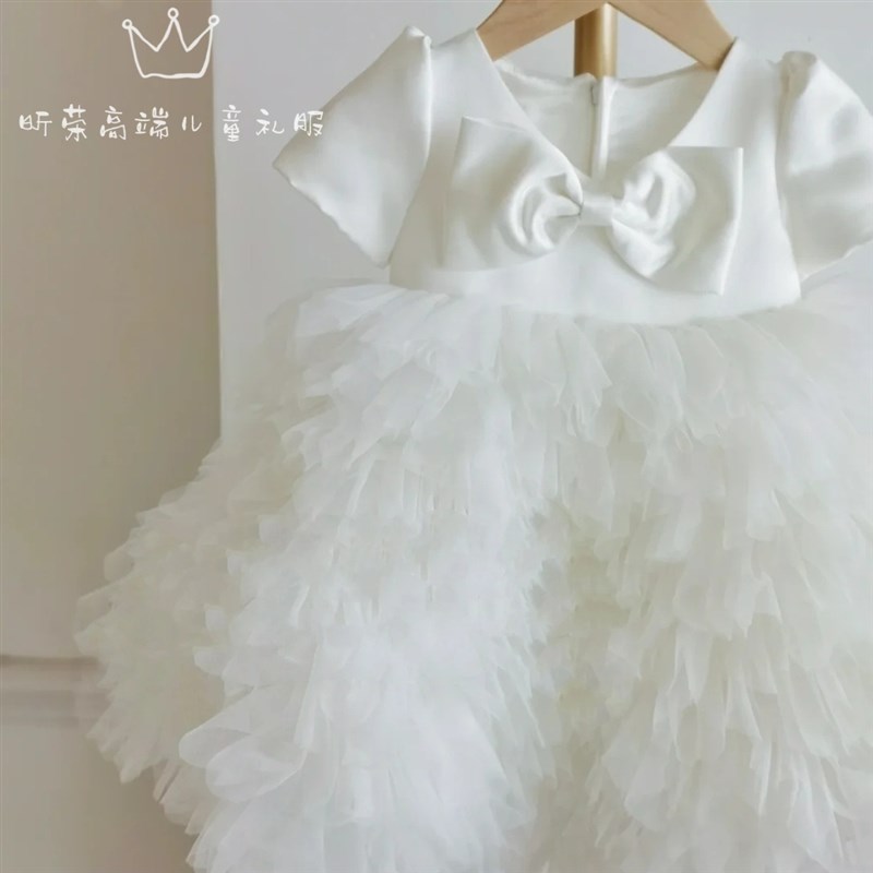 韩版高端儿童走秀礼服女童公主裙小女孩演出服生日白天周岁蛋糕裙