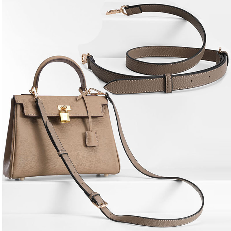 大象灰凯莉包肩带女士斜挎包包带配件真皮包包单肩带可调节包背带