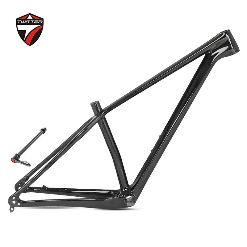 M5碳纤维桶轴山地车车架全黑无标可定制27.5/29寸自行车车架