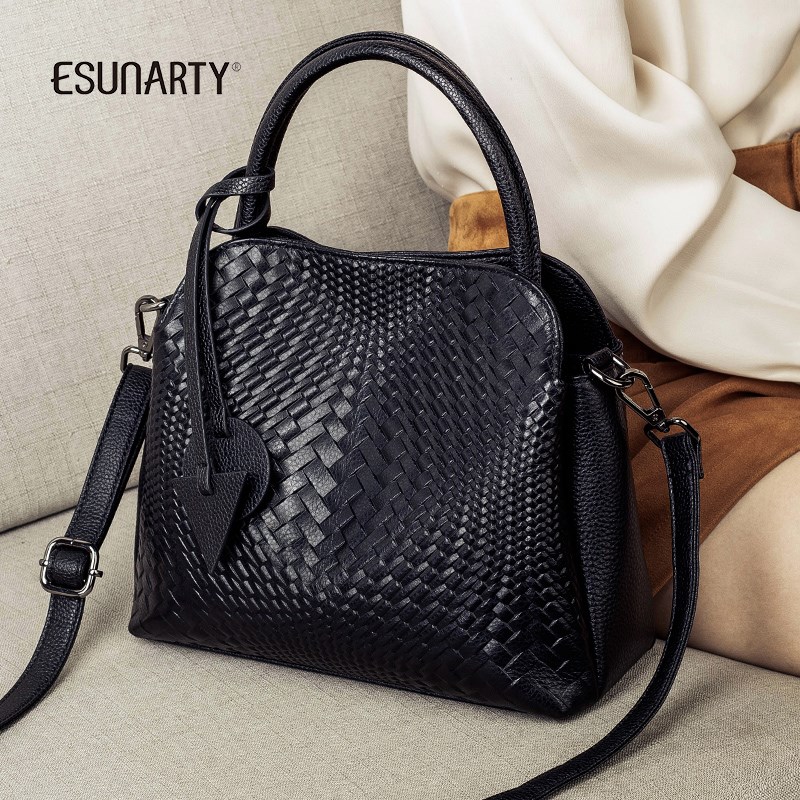 真皮包包女2025新款正品编织压纹妈妈款斜挎包女士百搭单肩手提包