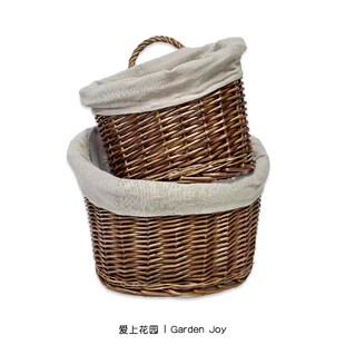 饰收纳篮花篮挂篮 麻布壁挂收纳篮花篮 家居装 爱上花园手工柳编