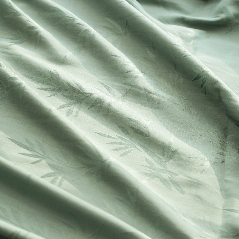 古风竹叶暗纹提花l面料 汉服古装旗袍窗帘布 人丝人棉提花复古布