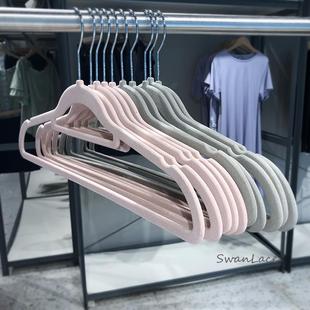 42CM38CM日式植绒成人衣架无痕防滑整理师家用衣柜X绒面衣架衣架