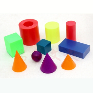 30506几何形体模型长方体正方体实心空心圆O柱体圆锥体球教10件