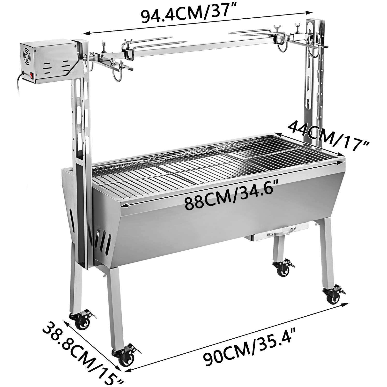 40KG电动烤羊炉不锈钢烤全羊机商用半自动烤羊腿羊排炉方形多功能