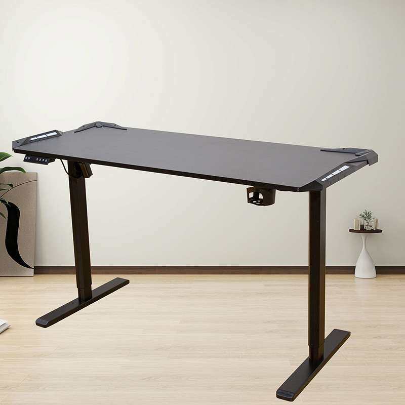 RGB氛围灯电竞桌网吧游戏电脑桌子电竞房台式家用智能升降电竞桌